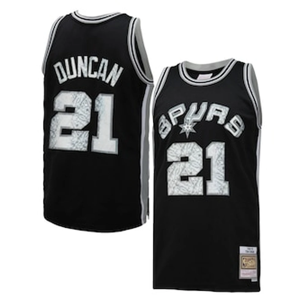 Men's Mitchell & Ness Tim Duncan Black San Antonio Spurs 1998/99 Hardwood Classics 75th Anniversary Diamond Swingman - Jersey