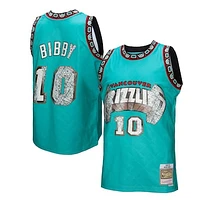 Men's Mitchell & Ness Mike Bibby Turquoise Vancouver Grizzlies 1998/99 Hardwood Classics 75th Anniversary Diamond Swingman - Jersey