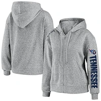 Women's WEAR by Erin Andrews Heathered Gray Tennessee Titans Full-Zip Hoodie