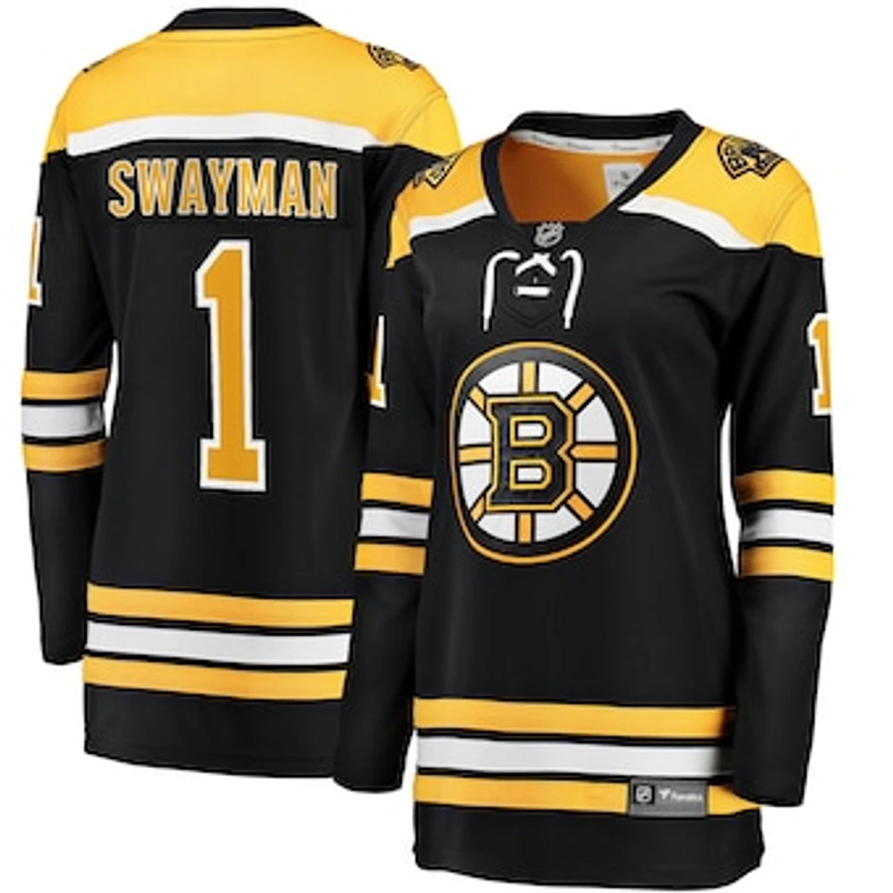 Women's Fanatics Jeremy Swayman Black Boston Bruins Home Breakaway Jersey