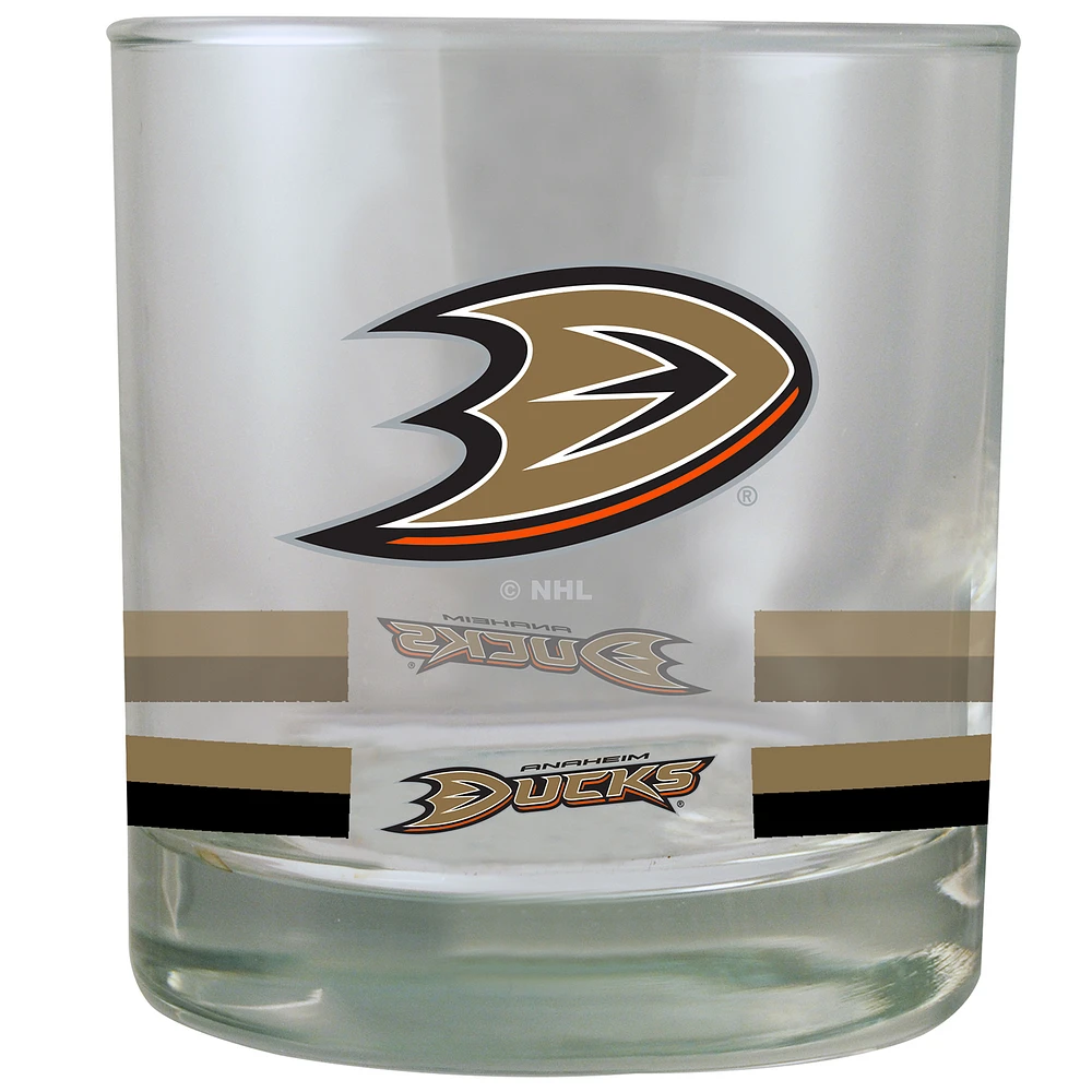 Anaheim Ducks 10oz. Banded Rocks Glass