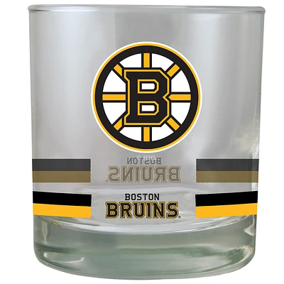 Boston Bruins 10oz. Banded Rocks Glass