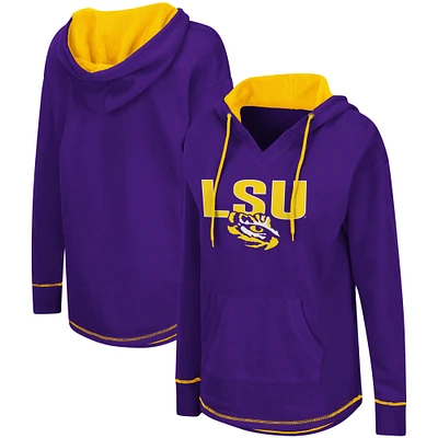 Women's Colosseum Purple LSU Tigers Tunic Pullover Hoodie