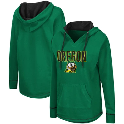 Women's Colosseum Green Oregon Ducks Tunic Pullover Hoodie