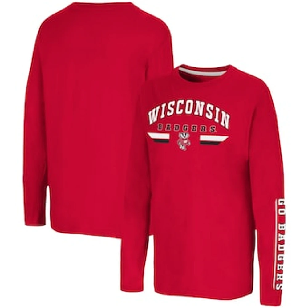 Youth Colosseum Red Wisconsin Badgers Tornado Reef 2-Hit Long Sleeve T-Shirt