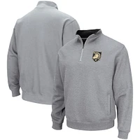 Men's Colosseum Heathered Gray Army Black Knights Tortugas Team Logo Quarter-Zip Jacket