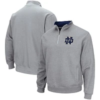 Men's Colosseum Heathered Gray Notre Dame Fighting Irish Tortugas Team Logo Quarter-Zip Jacket