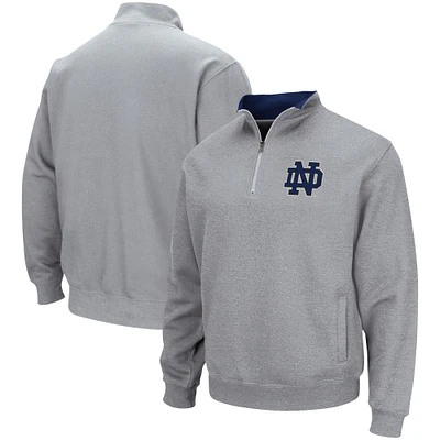 Men's Colosseum Heathered Gray Notre Dame Fighting Irish Tortugas Team Logo Quarter-Zip Jacket