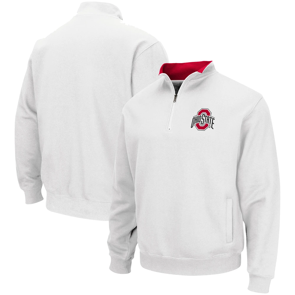 Men's Colosseum White Ohio State Buckeyes Tortugas Team Logo Quarter-Zip Jacket