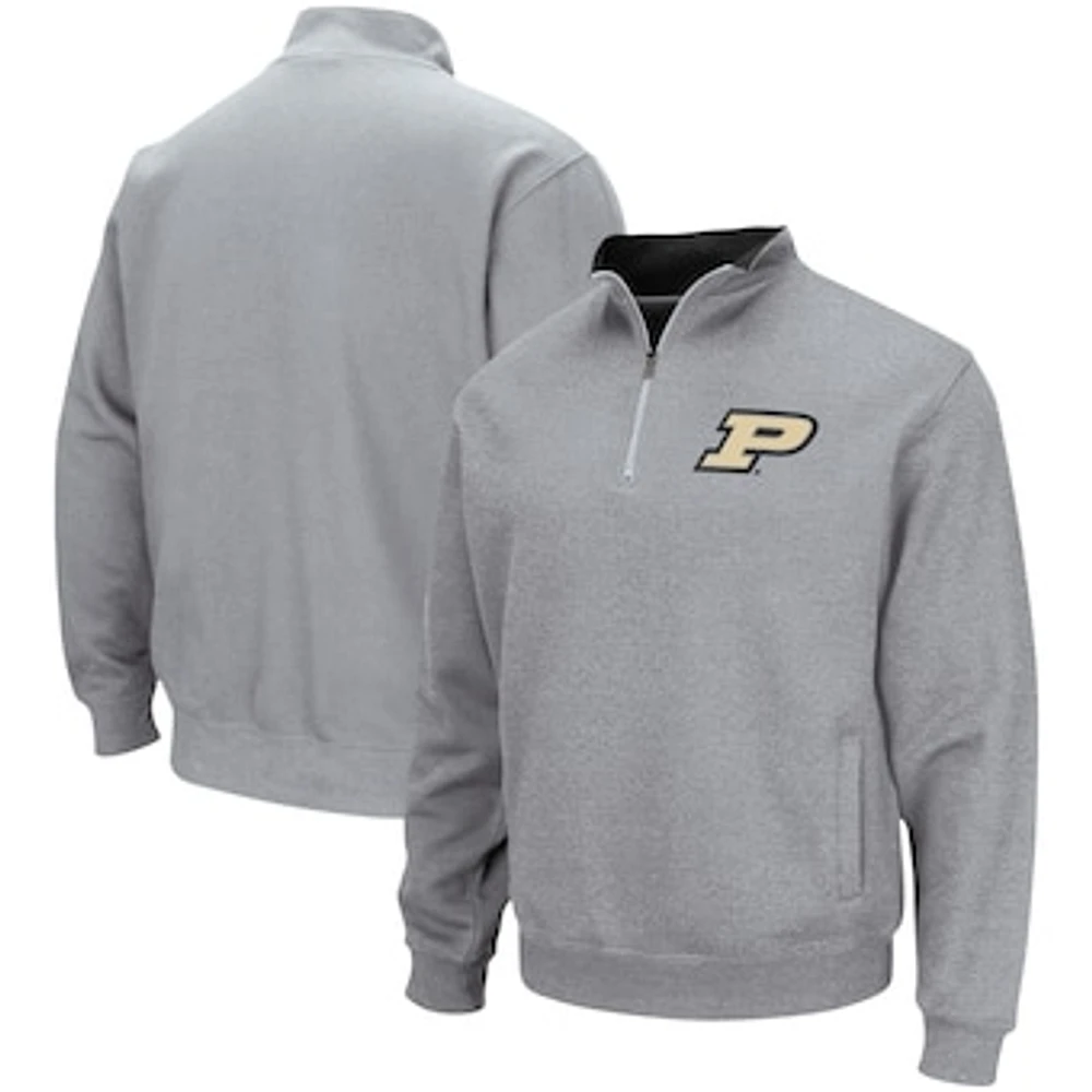 Men's Colosseum Heathered Gray Purdue Boilermakers Tortugas Team Logo Quarter-Zip Jacket