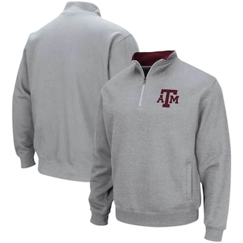 Men's Colosseum Heathered Gray Texas A&M Aggies Tortugas Team Logo Quarter-Zip Jacket