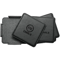 Detroit Pistons 4-Pack Personalized Leather Coaster Set