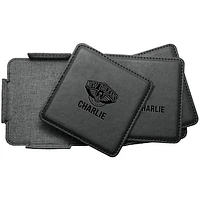 New Orleans Pelicans 4-Pack Personalized Leather Coaster Set