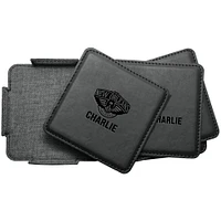 New Orleans Pelicans 4-Pack Personalized Leather Coaster Set