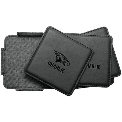 North Carolina Central Eagles 4-Pack Personalized Leather Coaster Set