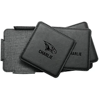 North Carolina Central Eagles 4-Pack Personalized Leather Coaster Set