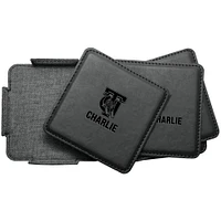 Tuskegee Golden Tigers 4-Pack Personalized Leather Coaster Set