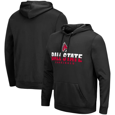 Men's Colosseum Black Ball State Cardinals Lantern Pullover Hoodie