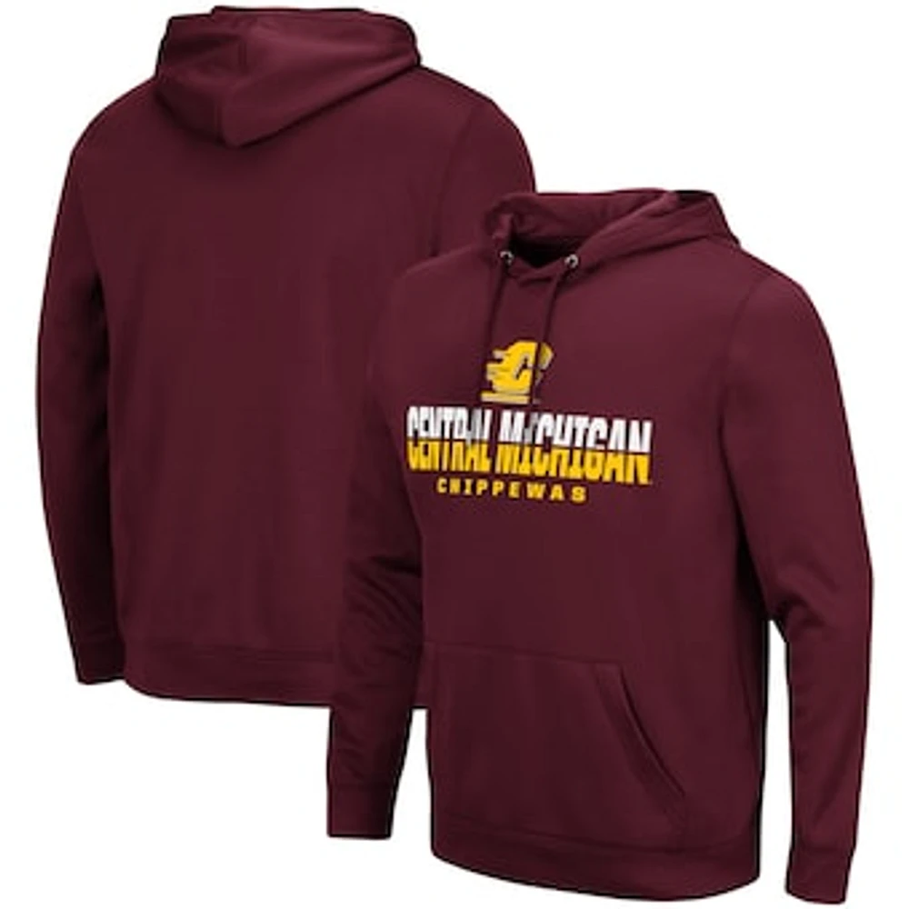 Men's Colosseum Maroon Cent. Michigan Chippewas Lantern Pullover Hoodie