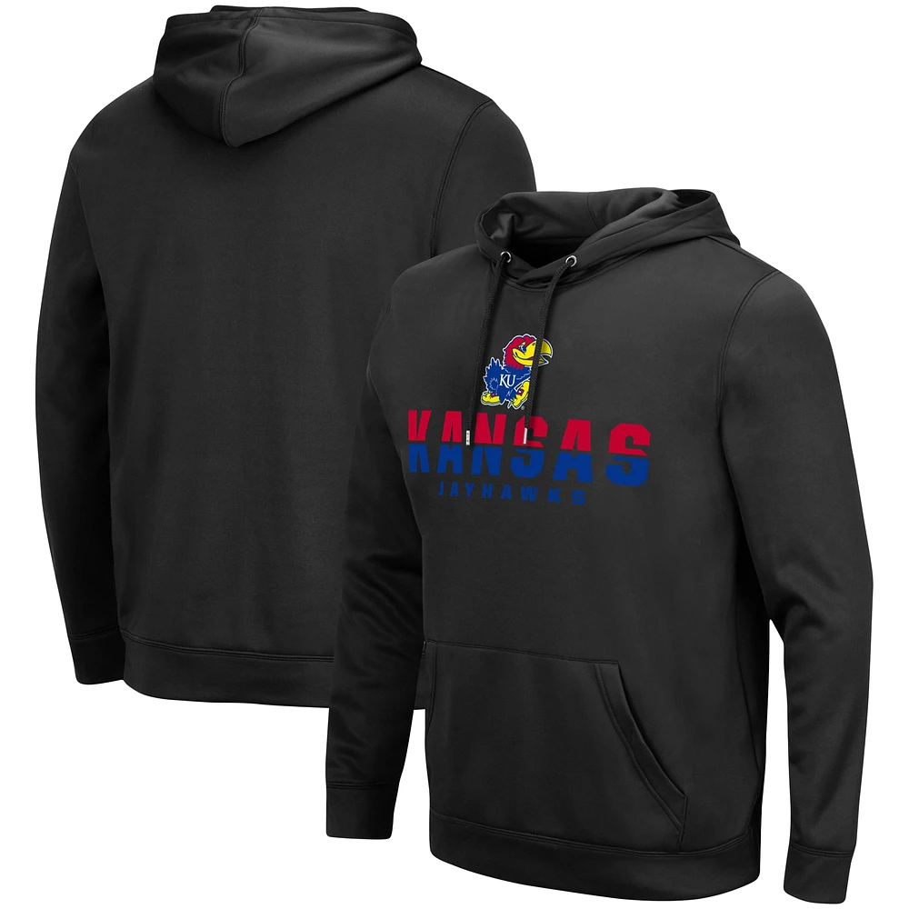 Men's Colosseum Black Kansas Jayhawks Lantern Pullover Hoodie