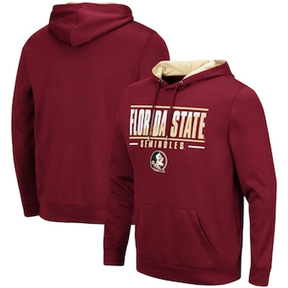 Men's Colosseum Garnet Florida State Seminoles Slash Stack 2.0 Pullover Hoodie