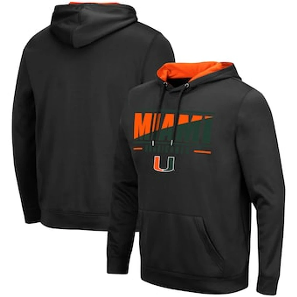 Men's Colosseum Miami Hurricanes Slash Stack 2.0 Pullover Hoodie