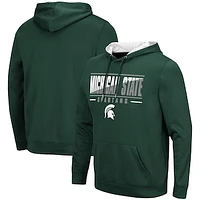 Men's Colosseum Green Michigan State Spartans Slash Stack 2.0 Pullover Hoodie