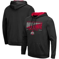 Men's Colosseum Black Ohio State Buckeyes Slash Stack 2.0 Pullover Hoodie