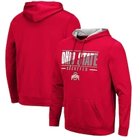 Men's Colosseum Scarlet Ohio State Buckeyes Slash Stack 2.0 Pullover Hoodie