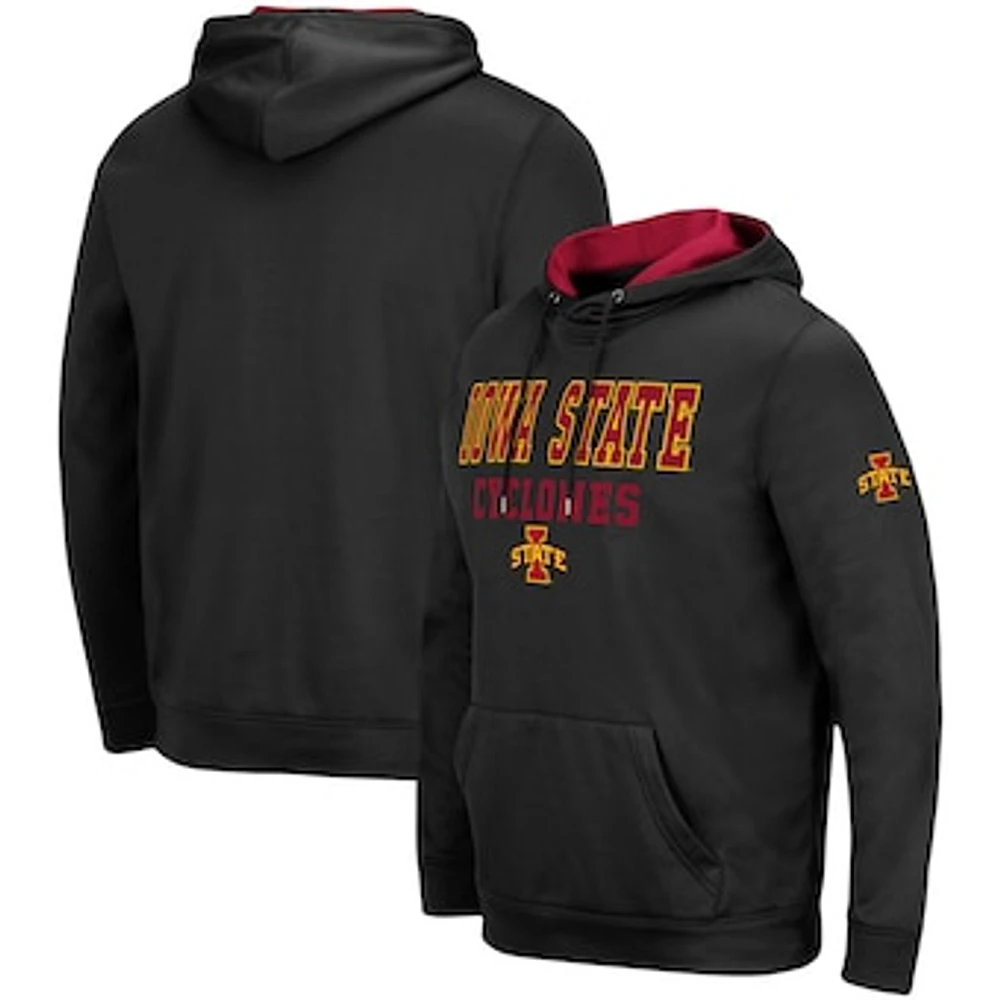 Men's Colosseum Black Iowa State Cyclones Sunrise Pullover Hoodie