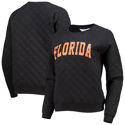 Women's Black Florida Gators Quilted Raglan Pullover Sweatshirt