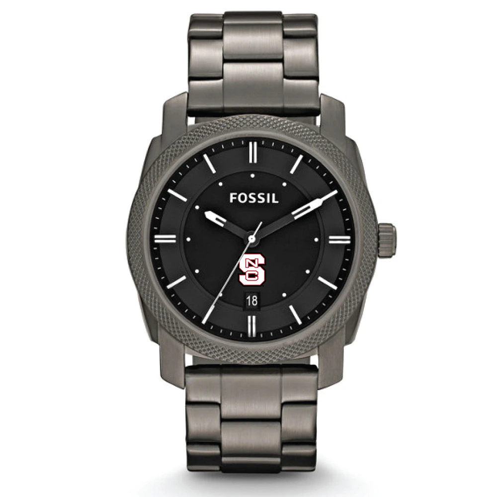 Fossil NC State Wolfpack Machine Smoke Stainless Steel Watch