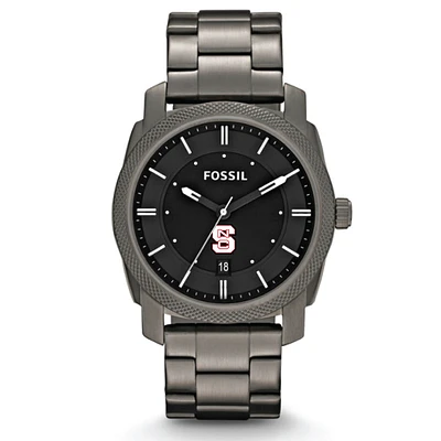 Fossil NC State Wolfpack Machine Smoke Stainless Steel Watch
