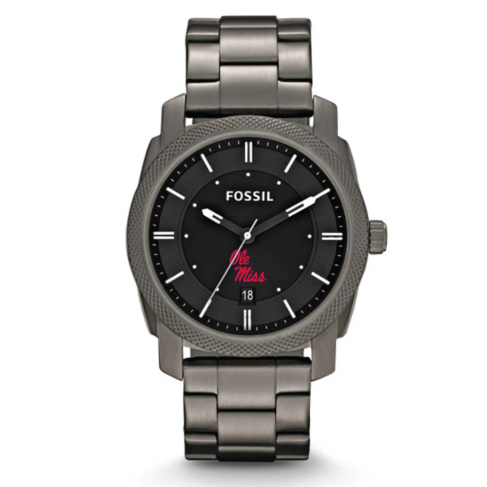 Fossil Ole Miss Rebels Machine Smoke Stainless Steel Watch