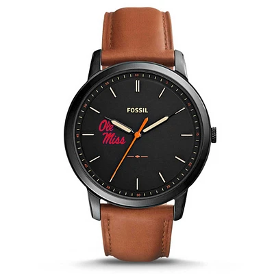 Fossil Ole Miss Rebels The Minimalist Slim Leather Watch