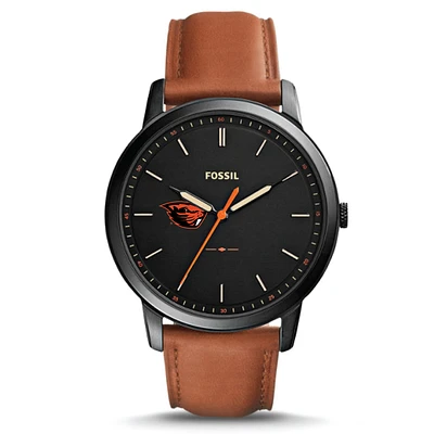 Fossil Oregon State Beavers The Minimalist Slim Leather Watch