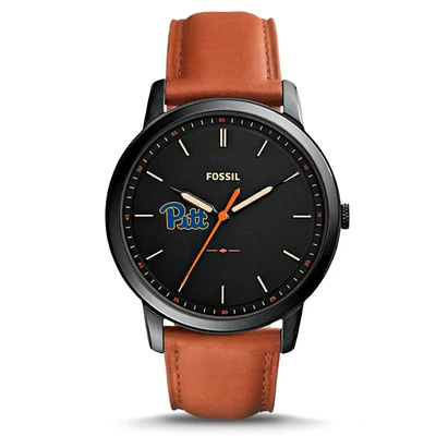 Fossil Pitt Panthers The Minimalist Slim Leather Watch