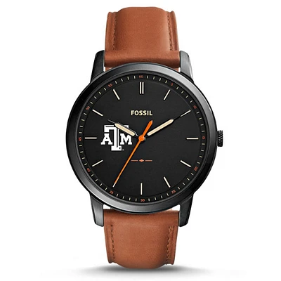 Fossil Texas A&M Aggies The Minimalist Slim Leather Watch