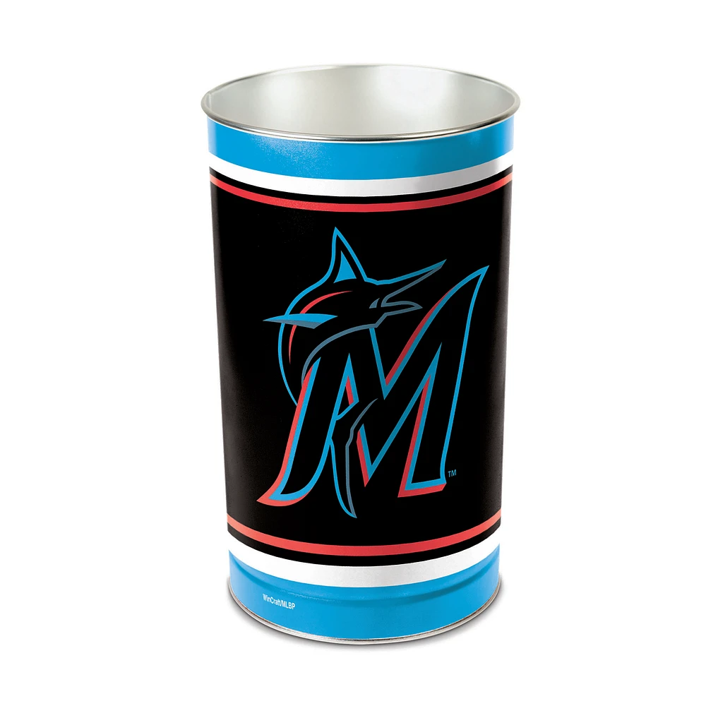 WinCraft Miami Marlins 15'' Tapered Wastebasket