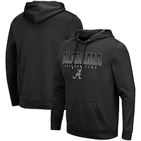 Men's Colosseum Black Alabama Crimson Tide Blackout 3.0 Pullover Hoodie