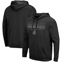 Men's Colosseum Black Florida State Seminoles Blackout 3.0 Pullover Hoodie