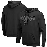 Men's Colosseum Black Georgetown Hoyas Blackout 3.0 Pullover Hoodie