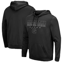 Men's Colosseum Black Georgetown Hoyas Blackout 3.0 Pullover Hoodie