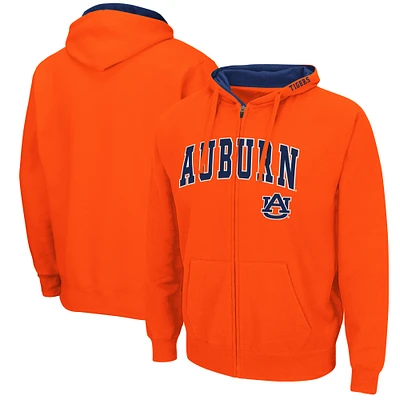 Men's Colosseum Orange Auburn Tigers Arch & Logo 3.0 Full-Zip Hoodie