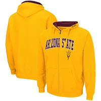 Men's Colosseum Gold Arizona State Sun Devils Arch & Logo 3.0 Full-Zip Hoodie