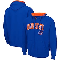 Men's Colosseum Royal Boise State Broncos Arch & Logo 3.0 Full-Zip Hoodie