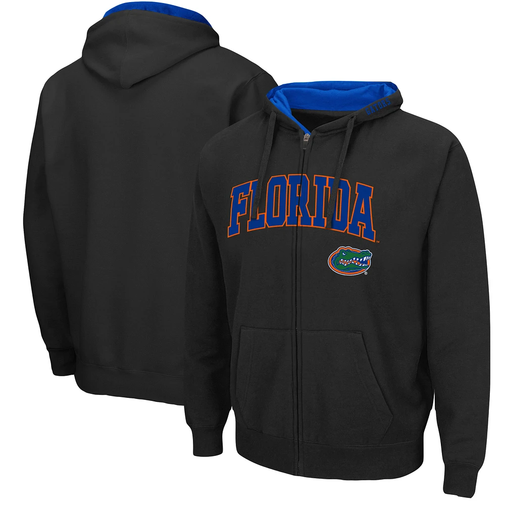 Men's Colosseum Black Florida Gators Arch & Logo 3.0 Full-Zip Hoodie