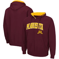 Men's Colosseum Maroon Minnesota Golden Gophers Arch & Logo 3.0 Full-Zip Hoodie