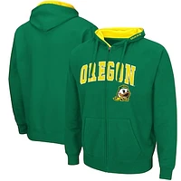 Men's Colosseum Oregon Ducks Arch & Logo 3.0 Full-Zip Hoodie