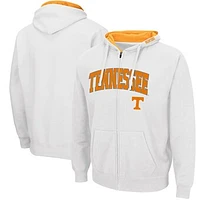 Men's Colosseum White Tennessee Volunteers Arch & Logo 3.0 Full-Zip Hoodie